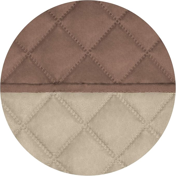 PureFit Reversible Quilted Sofa Cover, Water Resistant Slipcover Furniture Protector, Washable Couch Cover with Non Slip and Elastic Straps for Kids, Dogs, Pets (Chair, Brown/Beige)