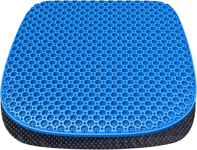 Large Gel Seat Cushion for Long Sitting with Non-Slip Cover,Soft & Breathable,Seat Cushion for Chair,Car,Office,Desk Chair,Wheelchair