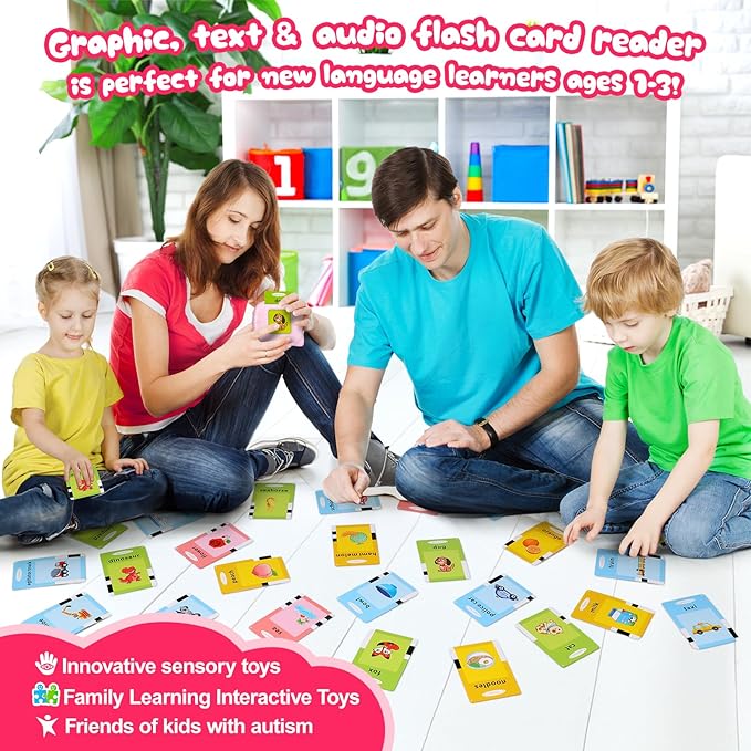 Toddler Toys for 2 3 4 5 Year Old Girls, Learning Flash Card Toys for 1+ Year Olds, Autism Speech Therapy Sensory Toys with Pictures and Colors, Birthday Gifts for Girls Age 1-6
