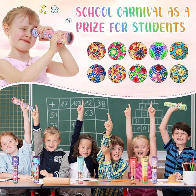 15 Pcs Classic Kaleidoscopes Kids Birthday Party Favor Old Fashioned Vintage Educational Toys Stocking Stuffers Goodie Bag Fillers for Classroom School Return Gifts Carnival Prizes (Adorable)