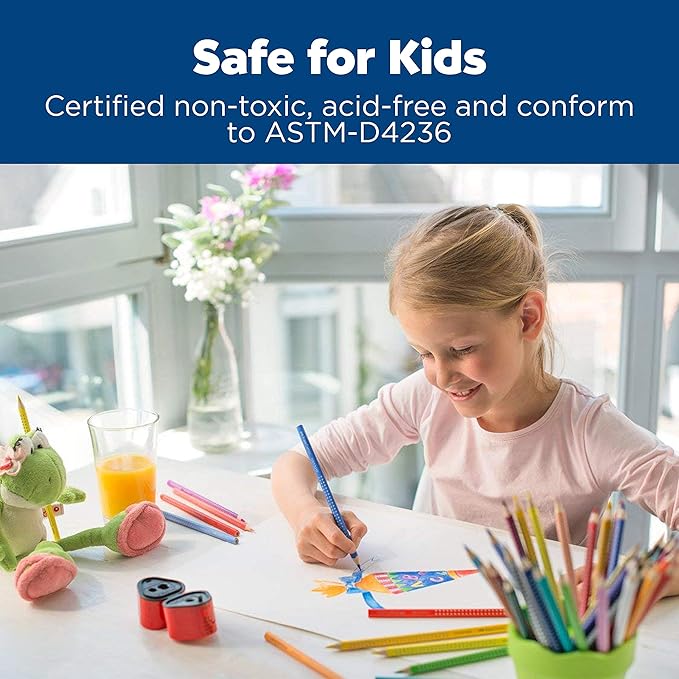 Faber-Castell - 288 Count- Grip Watercolor EcoPencils School Pack - Art Supplies For Kids- (24 Sets of 12 Colors + Free Sharpeners and Paint Brushes)