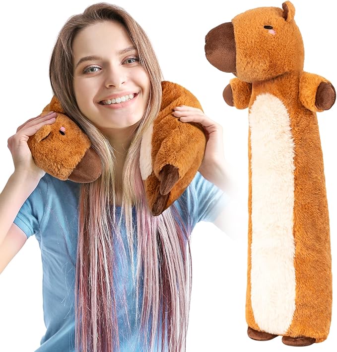 Capybara Microwavable & Weighted Stuffed Animals - Unscented Heatable Plush Doll, Cute Capybara Plush Toys Gifts for Girls Boys and Kids, Happy Fuel