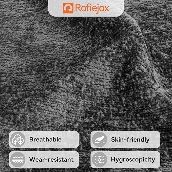 Bench Cushion 42 Inch - Luxury Chenille, High-Density Memory Foam, Non-Slip Bottom, Soft Durable Indoor Tufted Long Seat Cushion for Window Garden Furniture (Dark Gray, 42x16x4 Inch)