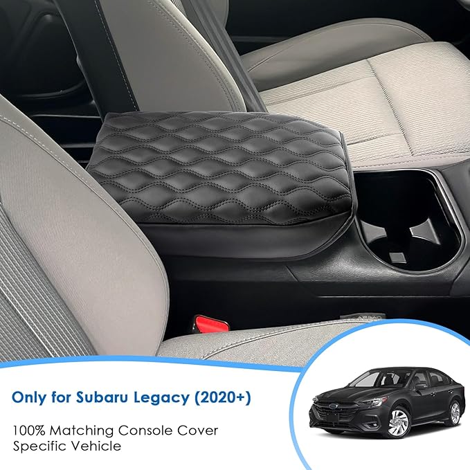 Coleya 2020-2025 Legacy Center Console Cover for Subaru Legacy (Base/Premium/Sport/Limited/Limited XT/Touring XT), Cushion&Comfy Leather Armrest Cover 2025 Legacy Accessories (Padded)
