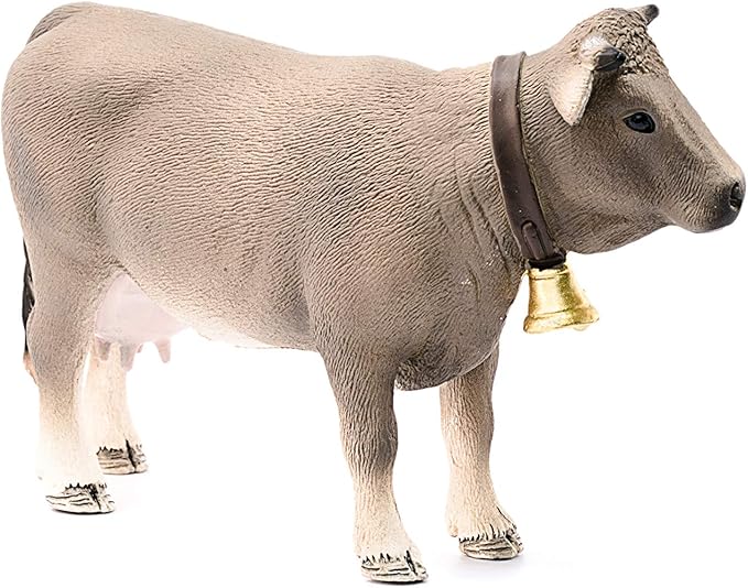 Schleich Farm World Braunvieh Cow Animal Figurine - Highly Detailed and Durable Farm Animal Toy, Fun and Educational Play for Boys and Girls, Gift for Kids Ages 3+