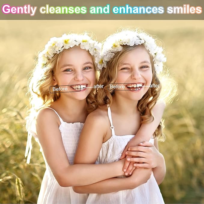 Kids Toothbrush, Toddler Toothbrush with Suction Timer, Children Sized Brush Heads (3-10 Year Old), Suction Cup for Fun & Easy Storage, Flossing Bristles, Pack of 4