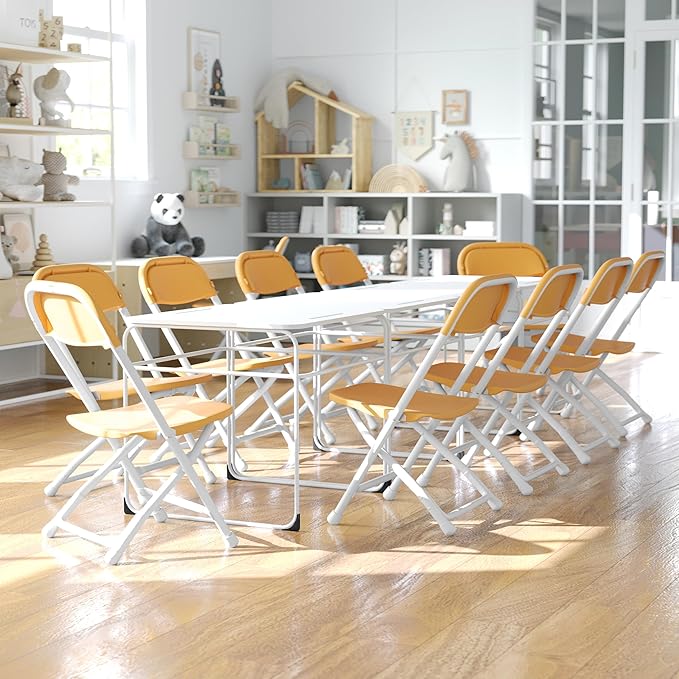 Flash Furniture Kids Yellow Plastic Folding Chair