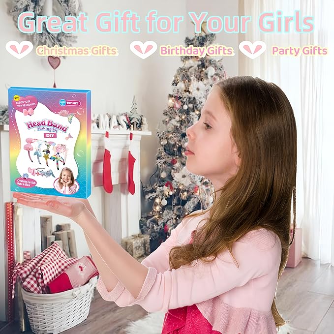 Girls Toy Mermaid Headband Craft for 4-8, Kids DIY Toy Hair Accessories Chrismas Crafts Gifts Set for 4 5 6 7 8 9 10 Years Old Girl Art Craft Sets, Birthday Gift Christmas Stock Stuff for Girls