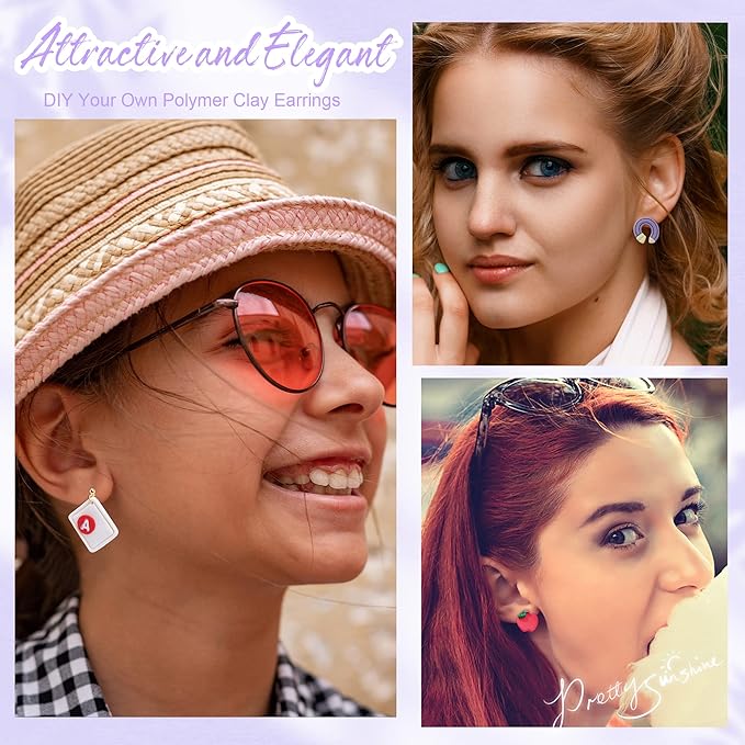 Puocaon Polymer Clay Cutters - Back to School Clay Cutters, Apple Crayon Polymer Clay Cutters for Jewelry Making, Chalkboard Notebook Detailed Embossed Clay Cutters for Earrings Studs Pendant 8 Pcs