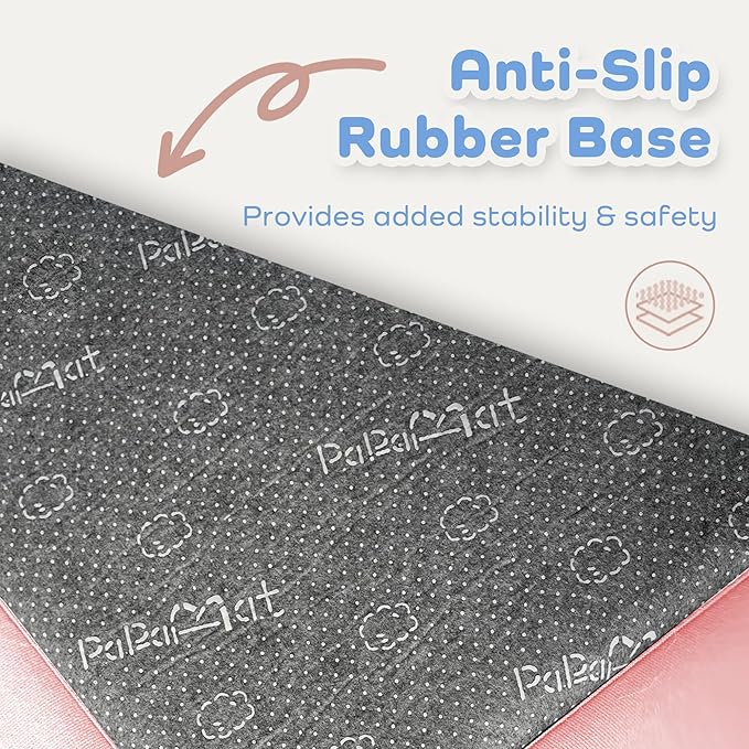 1.3" Thick Baby Floor Play Mat 59x79, Basic Padded Foam Mat for Tummy Time Crawling, Non Slip Cushioned for Babies Toddlers Infants Kids (Pink)