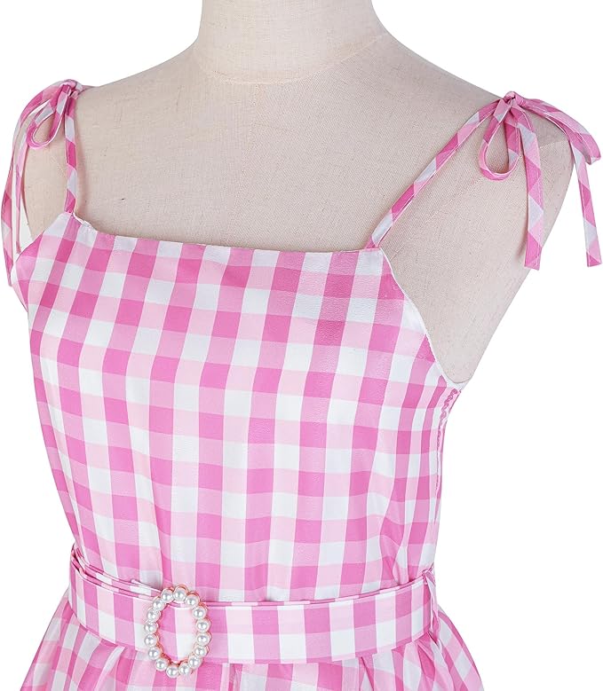 GZ-LAOPAITOU Pink Princess Dress for Girls Movie Cosplay Costume Outfits Kids Halloween Party Princess Dress Up Clothes