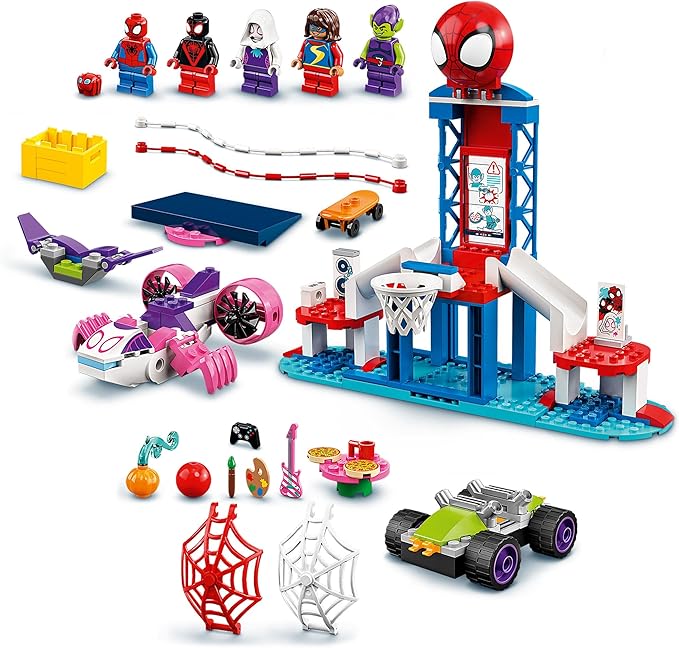 LEGO® Super Heroes Marvel Spidey and His Amazing Friends Spider-Man Webquarters Hangout 10784 Building Kit;Marvel Minifigures