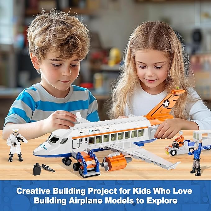 City Passenger Airplane Building Set for Boys, 3 in 1 Plane Helicopter Toy Kit with 3 Airport Staff, Terminal, Baggage Truck, Radar Tower, STEM Toy Gift for Kids Girls 6 7 8 9 10+ Years Old (796 PCS)