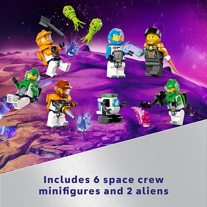LEGO City Space Base and Rocket Launchpad, Planet Exploration Toy, Building Kit for Creative Role Play, Rocket Ship Toy for Kids Ages 8 Plus, 6 Minifigures, Robot and 2 Alien Action Figures, 60434
