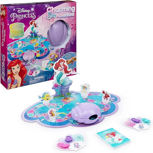 Spin Master Games, Disney Princess, Little Mermaid Charming Sea Adventure Game, Disney Princess Toys for Kids, 2-4 Players, for Ages 4+