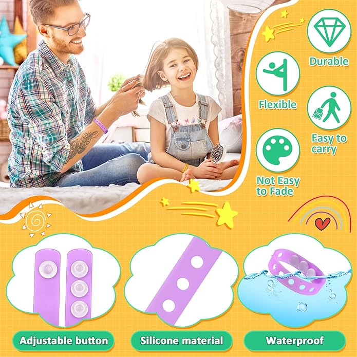 BBTO 100 Pcs 10 Colors Silicone Bracelets 8.3 Inch Adjustable Rubber Bracelets Bulk Cute Wristbands Bracelets with Holes for Shoe Party Birthday Gifts