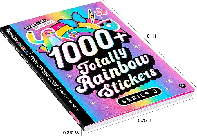 Fashion Angels 1,000+ Totally Rainbow Sticker Book, Includes Fun & Colorful Craft Stickers, Ideal for Accessorizing Kids & Teens Notebooks, Journals & More