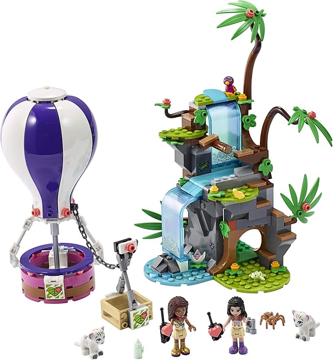 LEGO Friends Tiger Hot Air Balloon Jungle Rescue 41423 Friends Adventure Set Features a Toy Hot Air Balloon Friends Buildable Figures for Hours of Creative Fun (302 Pieces)