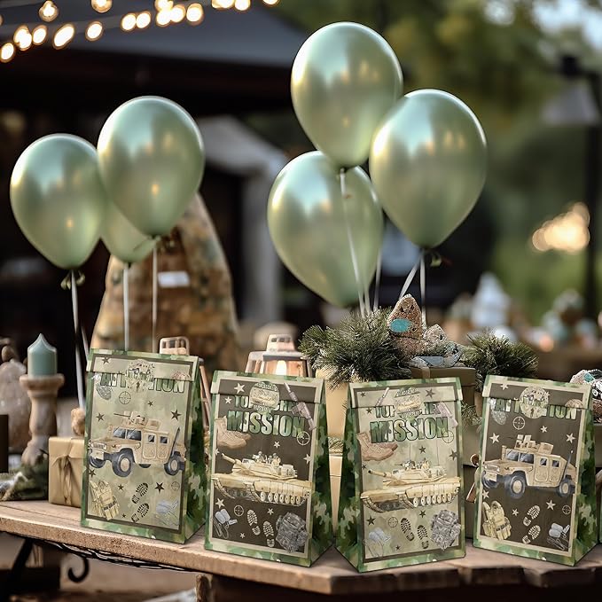 camouflage Party Favor Bags Army Goodie Bags Army Party Favors for Kids camo Birthday Party Supplies