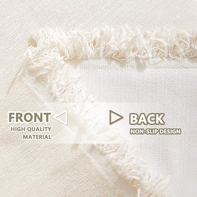 MYSKY HOME Loveseat Cover Beige Couch Cover Sectional Couch Covers for 2 Cushion Couch Sofa Thick Universal Chenille Sofa Cover with Tassel Durable Furniture Protector for Dogs 91" x 118"