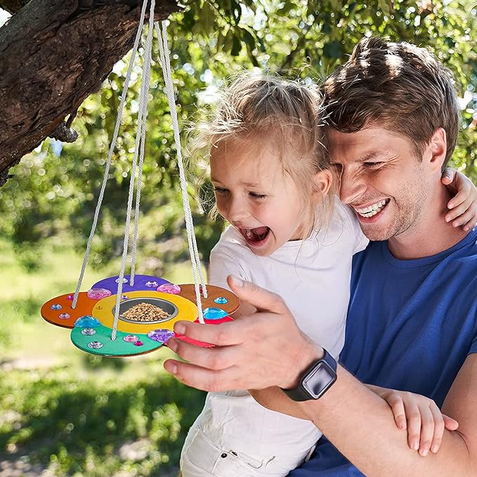 Kids Arts and Crafts Bird Feeders for Outside, 2-Pack DIY Wooden Paint Kits Outdoor Toys for Boys & Girls Age 3-5 4-8 8-12