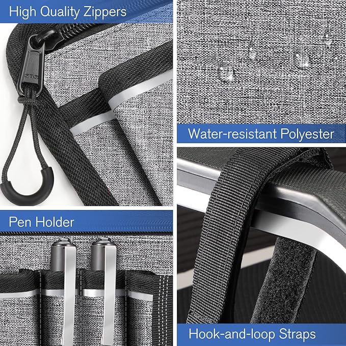 FINPAC Wheelchair Side Storage Bag w/Cup Holder, Wheelchair Armrest Accessories Pouch with Pen Slot and Reflective Strips for Power Walkers, Rollators, Seniors - Gray