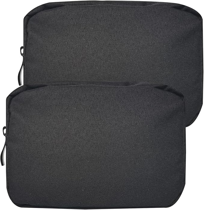 HSYAMY Small Makeup Bag For Purse, 2 Pack Travel Zippered Pouch, Portable Versatile Mini Organizer Toiletry Cosmetic Bag Nylon Electronics Accessories Storage Pouch For Women Men (Black)