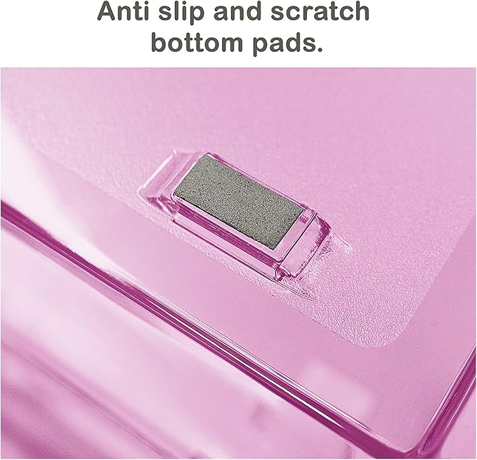 Acrimet Facility 2 Tier Letter Tray, Front Load, Letter Size/A4, Desktop File Organizer, Plastic (Clear Pink Color)