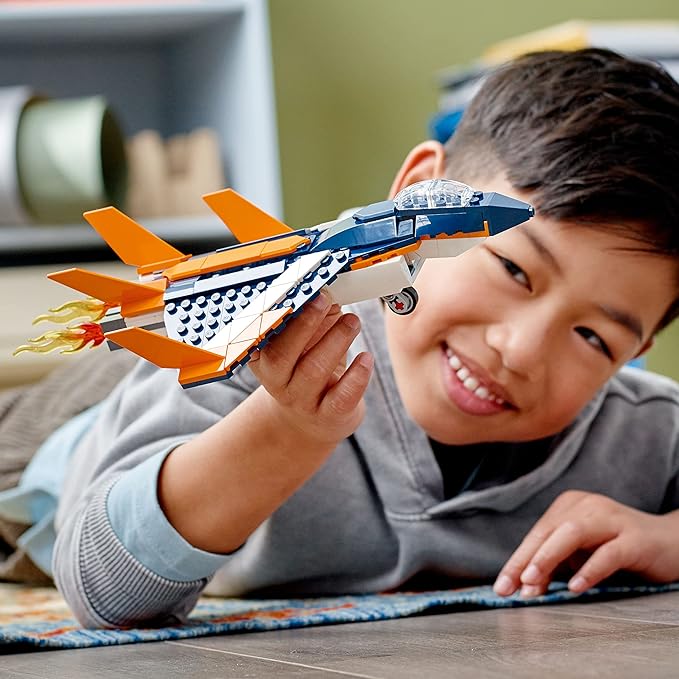 LEGO® Creator 3in1 Supersonic Jet 31126 Building Kit; Build a Jet Plane and Rebuild It into a Helicopter or a Speed Boat Toy