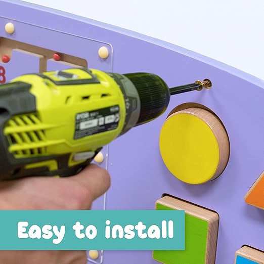 SPARK & WOW Hippo Activity Wall Panel | Ages 18m+ | Montessori Sensory Wall Toy | 3 Activities | Busy Board | Toddler Room Decor