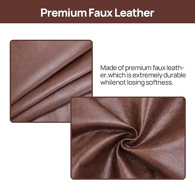 Teniux Remote Control Holder Faux Leather Armrest Organizer with 6 Pockets for Recliner Couch Sofa, Armchair Caddy for Smart Phone, Book, Magazines, Ipad, Remotes (Brown)