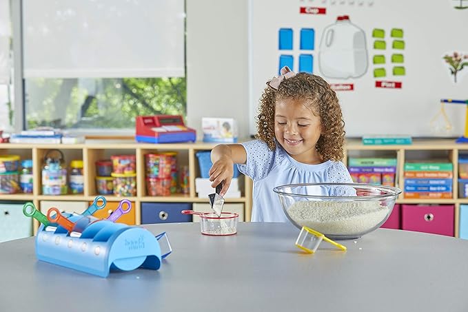 hand2mind Rainbow Fraction Measuring Cups, Fraction Manipulatives, Kids Measuring Cups, Baking Supplies For Kids, Visual Measuring Cups, Unit Fraction, For Kids Kitchen, Montessori Kitchen (Set of 9)