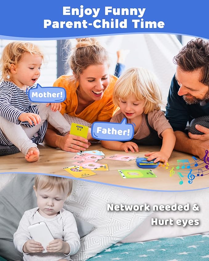 KOKODI Toddler Toys Talking Flash Cards for Boys Girls 2 3 4 5 Year Old Birthday Gifts, Learning Toys with 448 Sight Words for Kids, Autism Speech Therapy Toys for Autistic Children, Montessori Toys