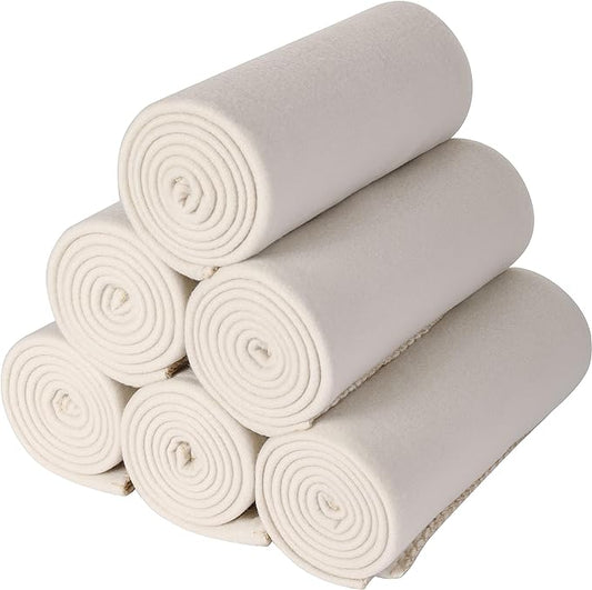 CAI TENG Fleece Throw Blankets 6 Pack Bulk Lightweight Warm Soft 50 x 60 in Kids Blanket Picnic Cozy Fleece Fabric Microfiber Small Blanket for Bed Sofa Office Travel Beige