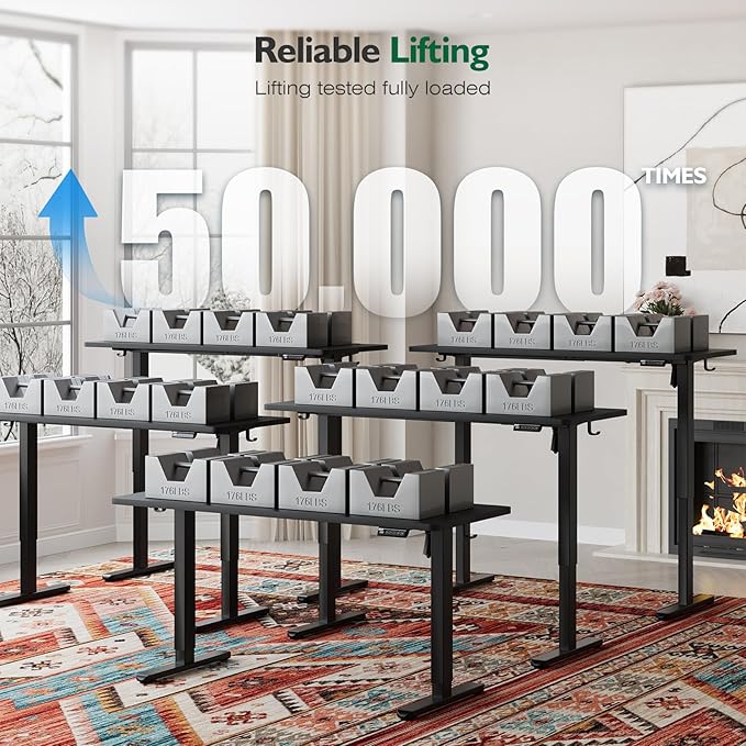 Monomi 59 inch Electric Standing Desk with Memory Preset, Adjustable Height Standing Desk for Home Office & Gaming, Large Computer Desk with Anti-Collision, Black