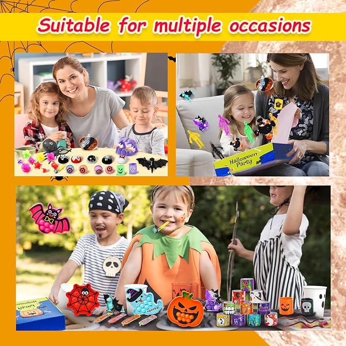 600 Pcs Halloween Party Favors for Kids, Fidget Toys Bulk, Prizes for Kids, Halloween Toys Treats Gifts, Carnival Treasure Classroom Prizes Box, Goodie Bag Stuffers, Party Toy Supplies
