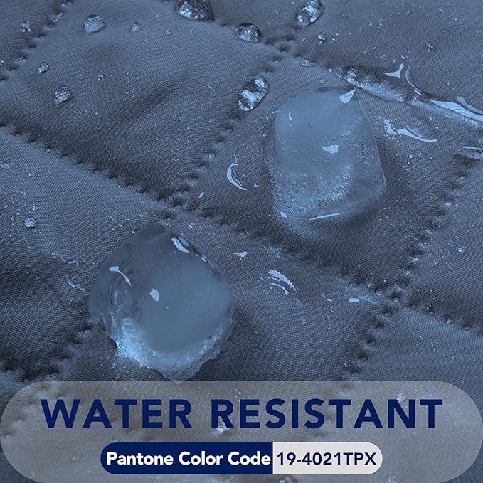 PureFit Reversible Quilted Sofa Cover, Water Resistant Slipcover Furniture Protector, Washable Couch Cover with Non Slip and Elastic Straps for Kids, Dogs, Pets (XX Large, Dark Blue/Light Blue)