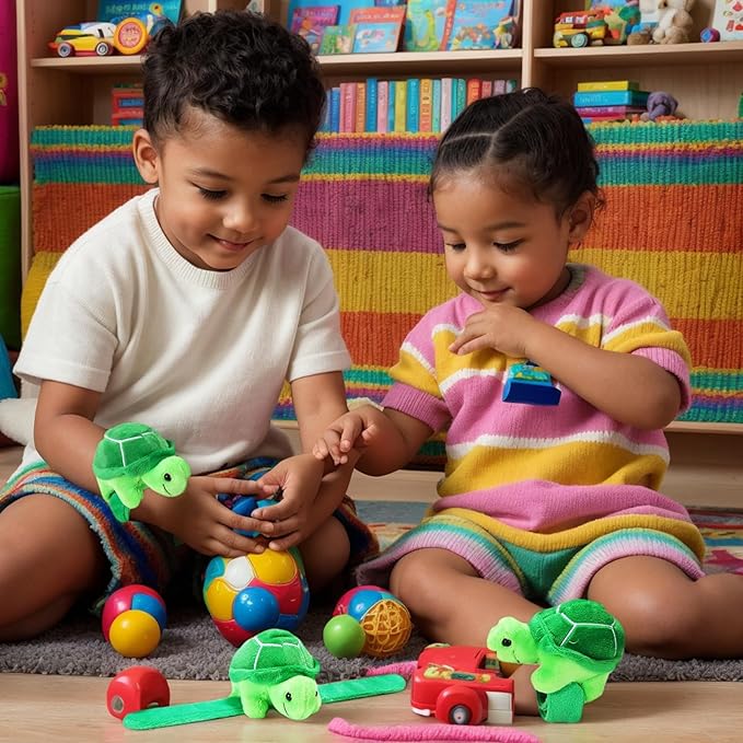 jarbins Stuffed Turtle Slap Bracelets Animal Turtle Wrist Plush Slap Bracelets Wristband for Children Birthday Party Favors Kids Toy Decor