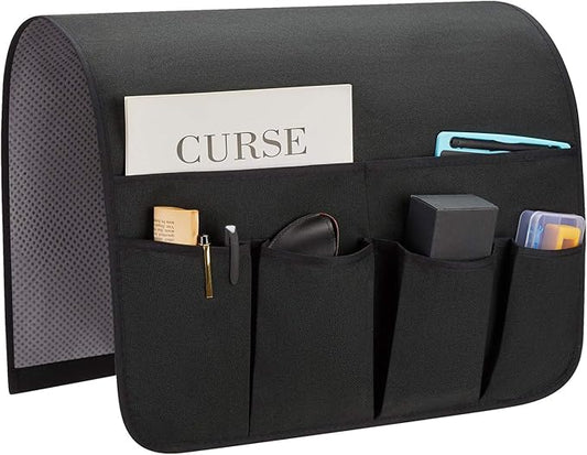 Sofa Armrest Organizer, Remote Control Holder for Recliner Couch, Arm Chair Caddy with 6 Pockets for Magazine, Tablet, Phone, iPad