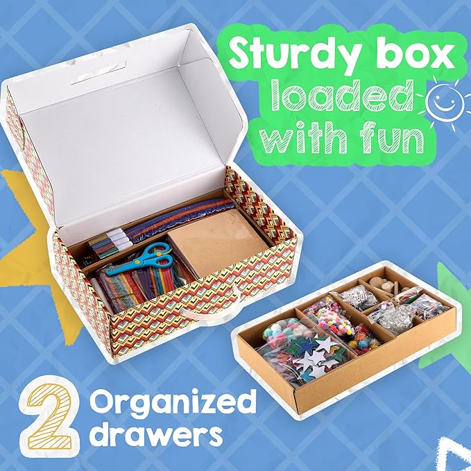 3000+ Pcs Arts and Crafts Supplies & Materials for Kids - Ultimate Bulk Craft Kit for Boys & Girls with 99 Activities Book for Ages 3-5, 4-6, 6-8, 8-12