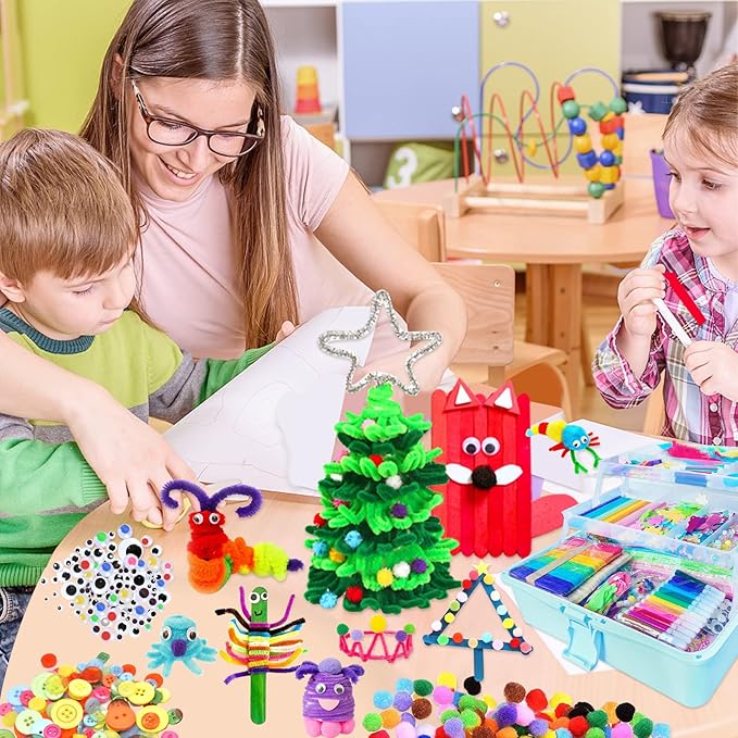 Itopstar 3000 Kids Arts and Crafts Supplies for Kids Ultimate Crafting Supply Set in Portable 3 Layered Plastic Art Box All in One for Craft Arts and Crafts for Kids Ages 8-12