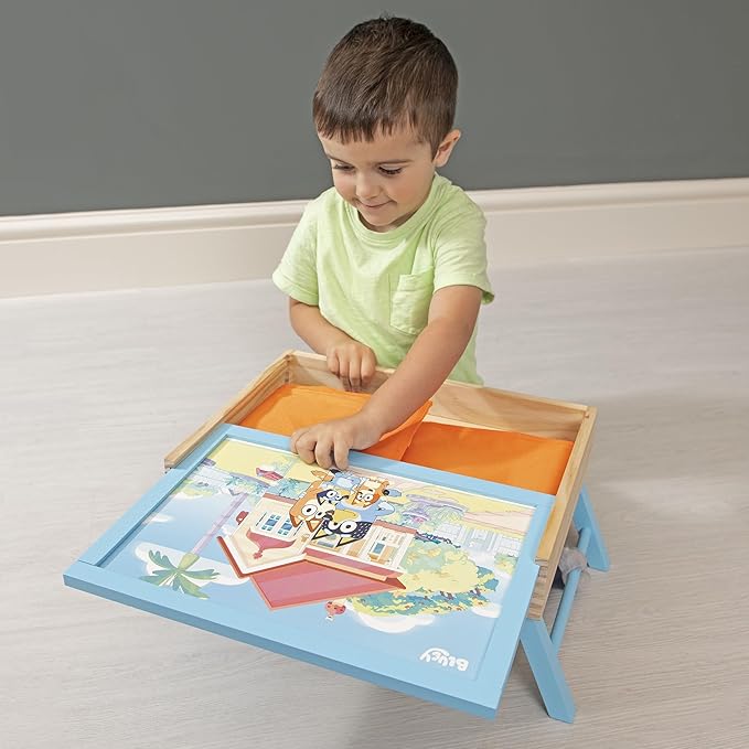 Bluey Creation Station – 100 Piece Wooden Creation Station Ideal for Coloring and Drawing – FSC Certified for Children 3 Years and Up