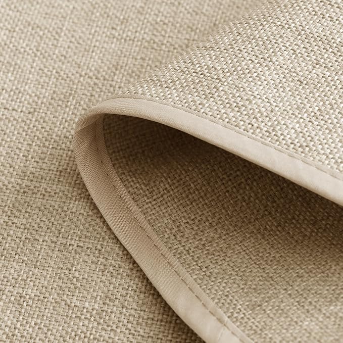 Joywell Beige Remote Control Holder Recliner Armchair Caddy Couch Caddy Sofa Armrest Organizer Linen Fabric Tan Taupe Sofa Arm Chair Caddie with 6 Pocket Storage for Magazine, Tablet, Phone, iPad