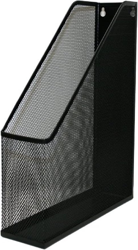 YBM HOME Wall Magazine Holder and Desk Organizer Rack Keeps Up to 20 Magazines Upright, Steel Mesh Magazine Desk Organizer and File Storage for Home and Office - Black