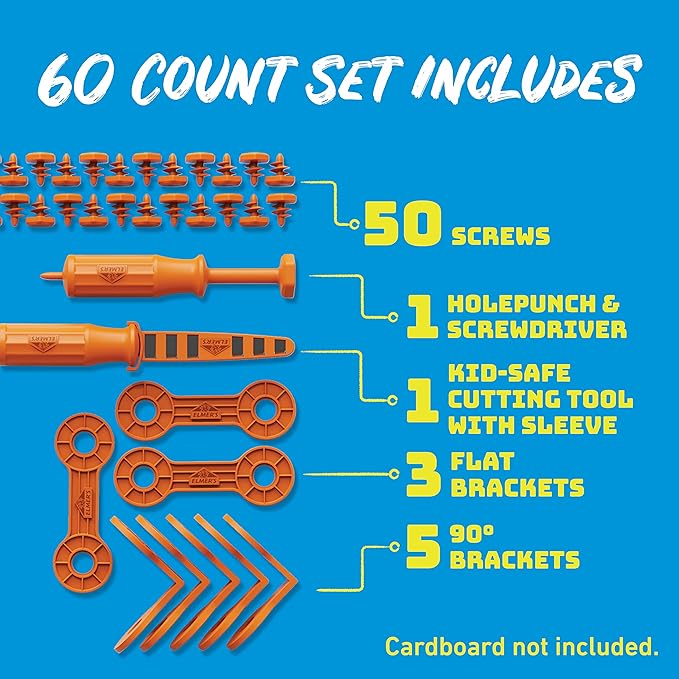 Elmer's Build It Tools Kids Crafts, Assorted 60 Count