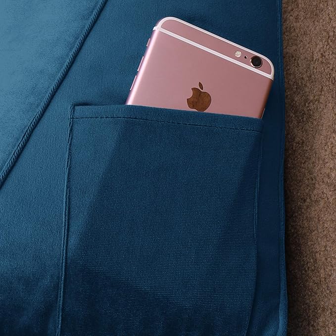 Bed Wedge Pillow for Headboard Small Bolster Pillow Reading Pillows for Sitting Up in Bed Adult, Triangular Backrest Cushion Book Pillows for Daybed Couch Support Upholstered Darkblue