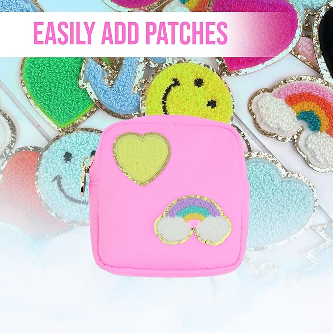 DANCOUR Nylon Makeup Bags for Women Large Preppy Travel Toiletry Pouch Cosmetic Bag Makeup Organizer