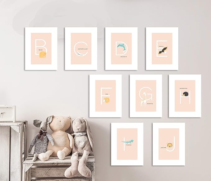 English Alphabet Flash Cards, Set of 26 (5" x 7") Cards with Animal Prints to Inspire ABC Learning for Toddlers. A Classroom Must Haves. Best for Preschool Learning Activities or Alphabet Wall Chart