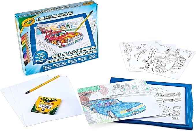 Crayola Light Up Tracing Pad - Blue, Tracing Light Box for Kids, Drawing Pad, Toys for Kids, Gift for Boys & Girls, Ages 6, 7, 8