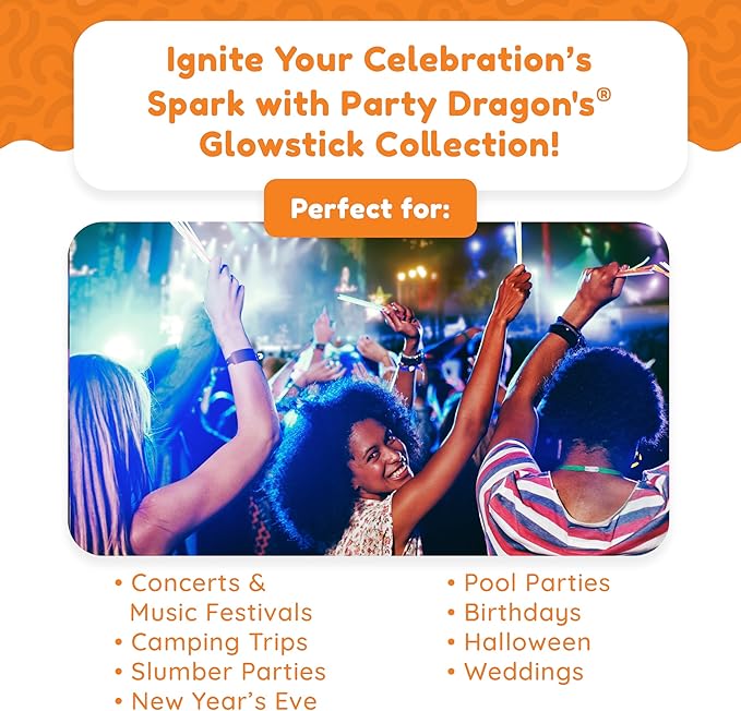 Glow Fever 209pcs Glow Sticks Bulk Party Pack includes 100 8" Glow Sticks and 109 Accessories, with bonus connectors for glow sphere and eye glasses, for Party Festivals Rave Halloween